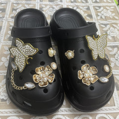 Bling Shoe Charms Set for Clogs & Sandals, Rhinestone & Faux Pearl