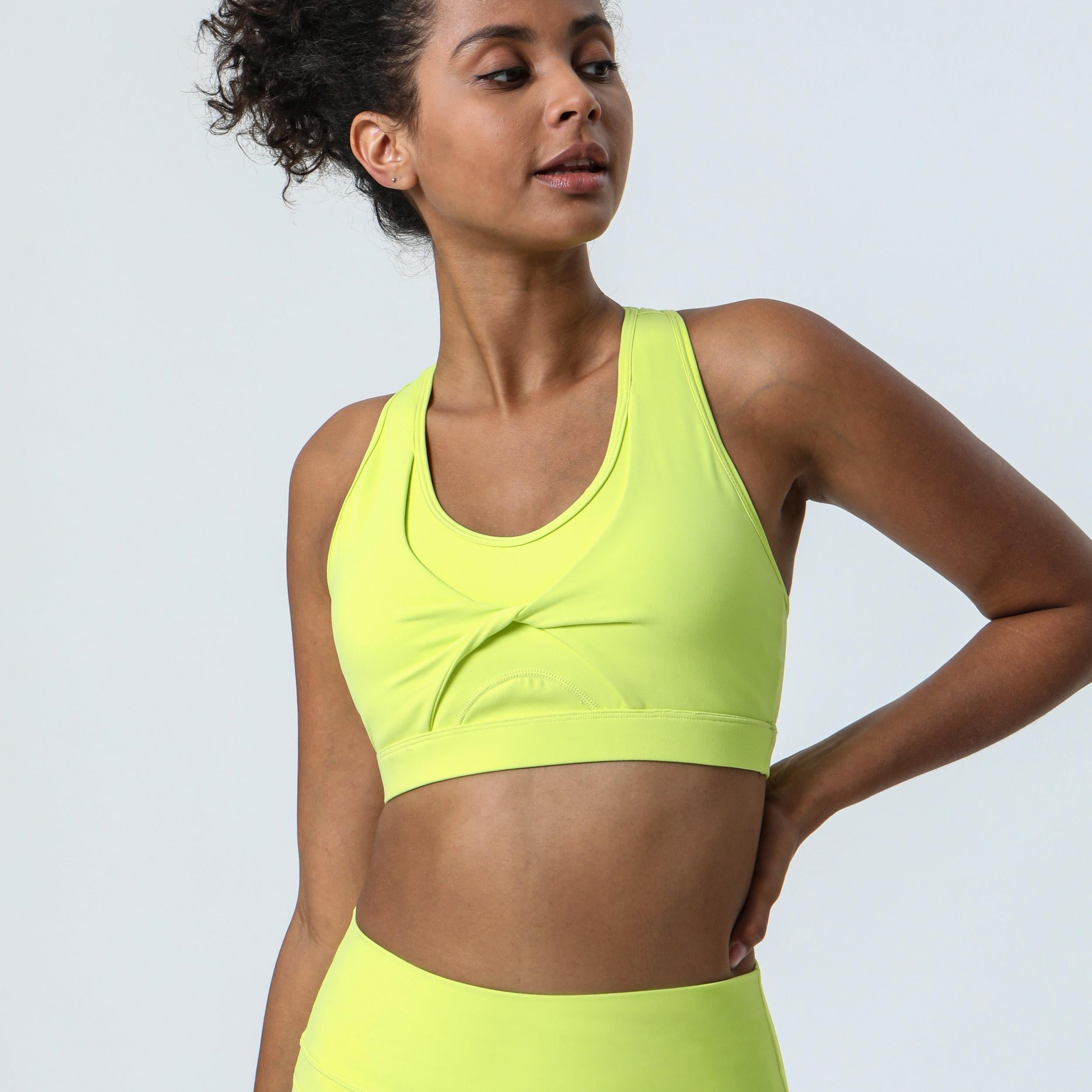 Women's Sports Yoga Tank Bra Scoop Neck Stretchy Solid Sports Bra