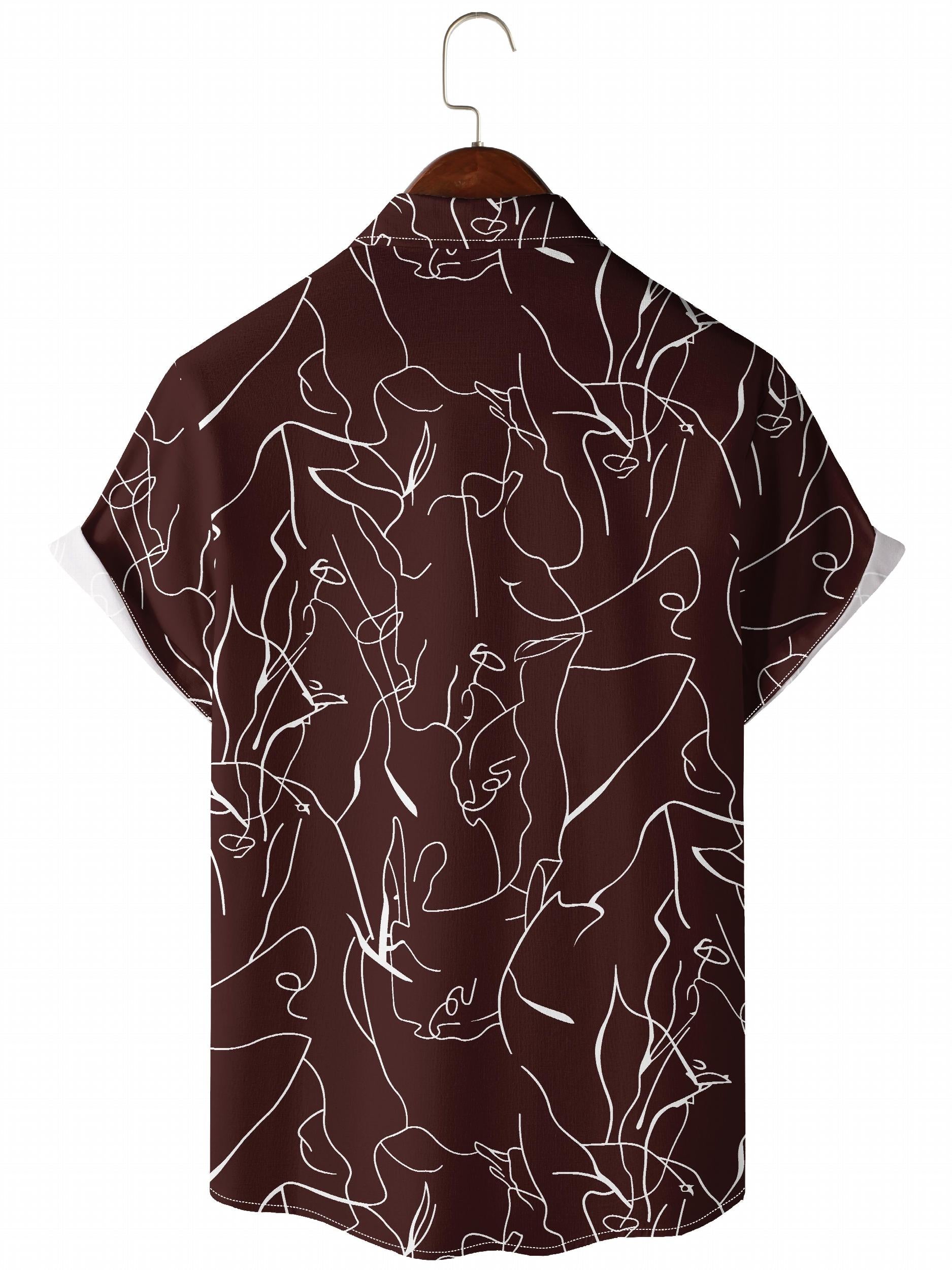 Men's Abstract Pattern Camp Collar Hawaiian Shirt