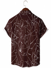 Men's Abstract Pattern Camp Collar Hawaiian Shirt