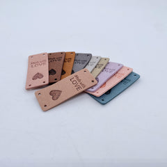 20pcs With Love WORDS Faux Suede Labels Faux Leather Labels