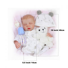 18 Inch Lifelike Baby Dolls Reborn Baby Dolls Weighted Soft Cloth Body Gift Set