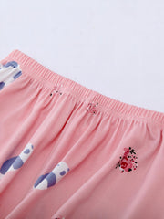 Panda & Floral Print Pajama Shorts