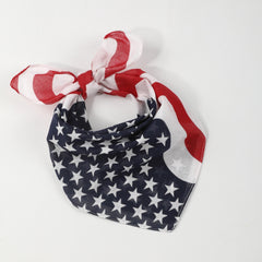 American Flag Print Bandana Hip Hop Square Scarf Cotton Unisex Head Wrap