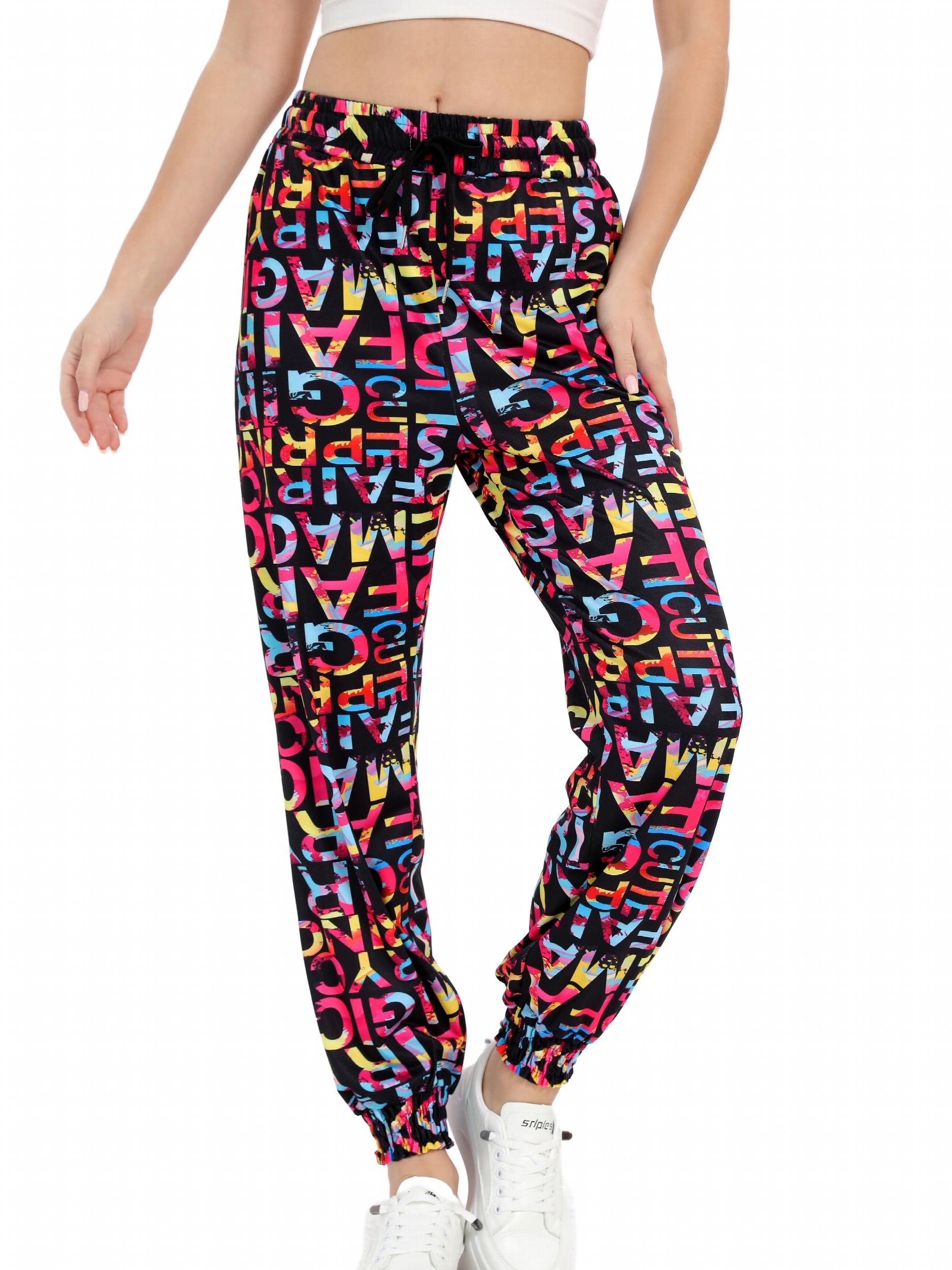 Women's Letter Print Sports Pants Drawstring Elastic Waist Jogging Pants