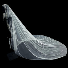 Royal Palace Bridal Veil 3.5m Long with Beaded Embellishments