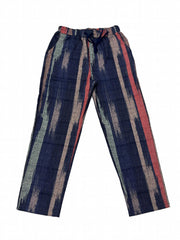 Patchwork Print Pants Dual Pockets Drawstring Casual Pants