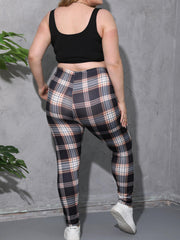Plaid Print High Rise Leggings