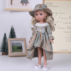 Anime Princess Doll Soft Vinyl Limbs Joints Golden Hair Red Dress