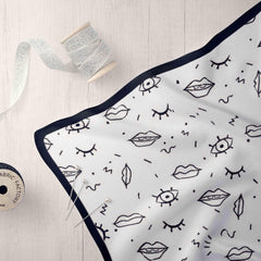Eyes Lips Print Bandana Hip Hop Square Scarf Headband Casual Handkerchief