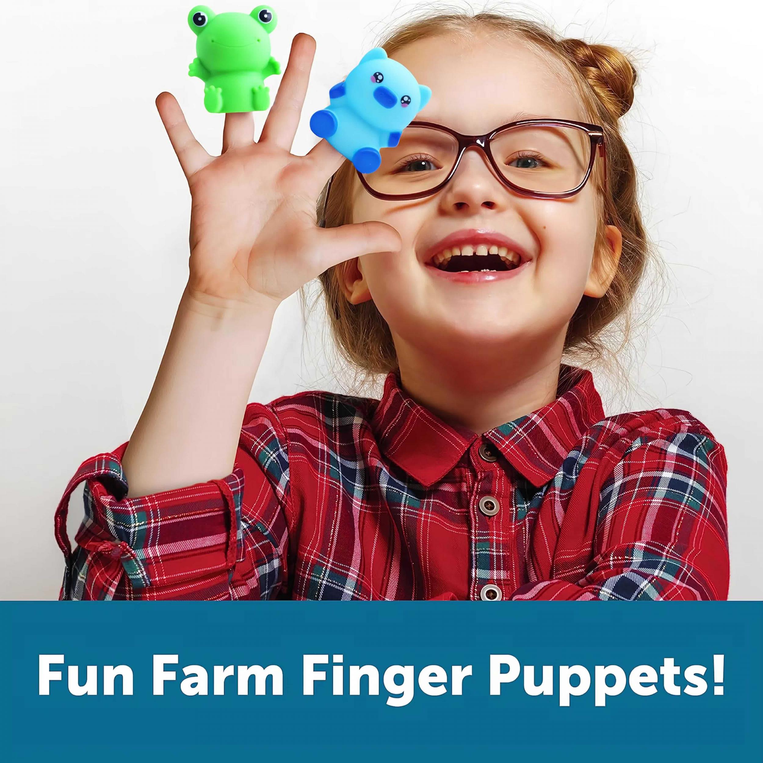 Farm Animal Educational Toys for Toddlers with Finger Puppets & Train