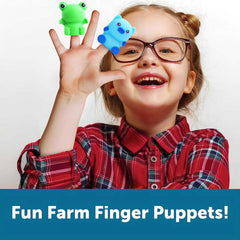 Farm Animal Educational Toys for Toddlers with Finger Puppets & Train