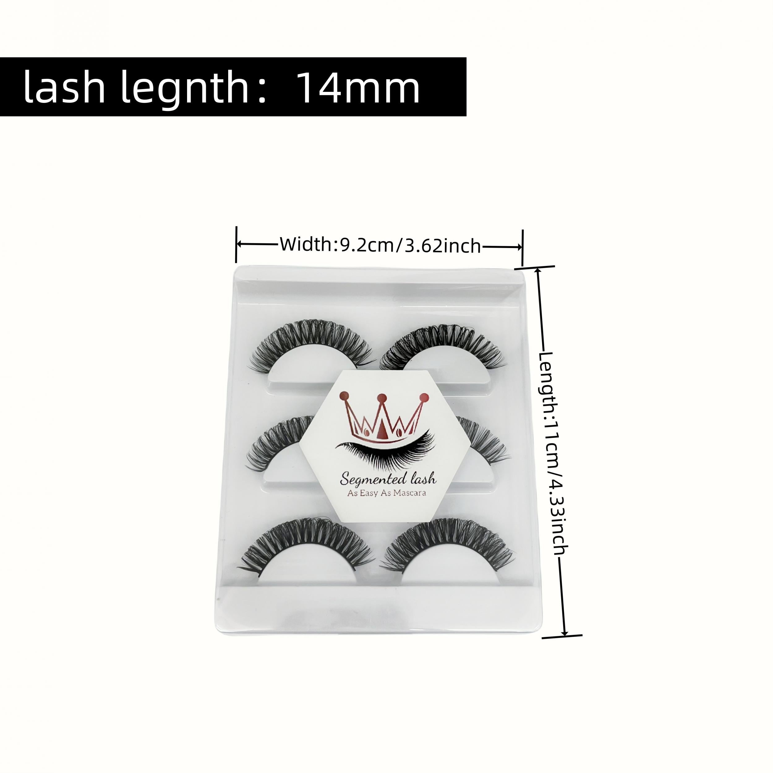 3 Pairs False Eyelashes 14mm D Curling Natural Thick Faux Mink Lashes