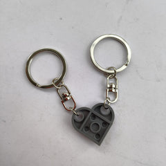 Brick Block Keychain Set For Couples 2pcs Heart Keyring Matching Set