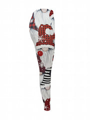 Christmas Santa Claus & Snowflake Pattern Yoga Pants