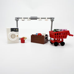 Bathroom Set MOC Accessories Washing Machine Building Blocks Toy Set
