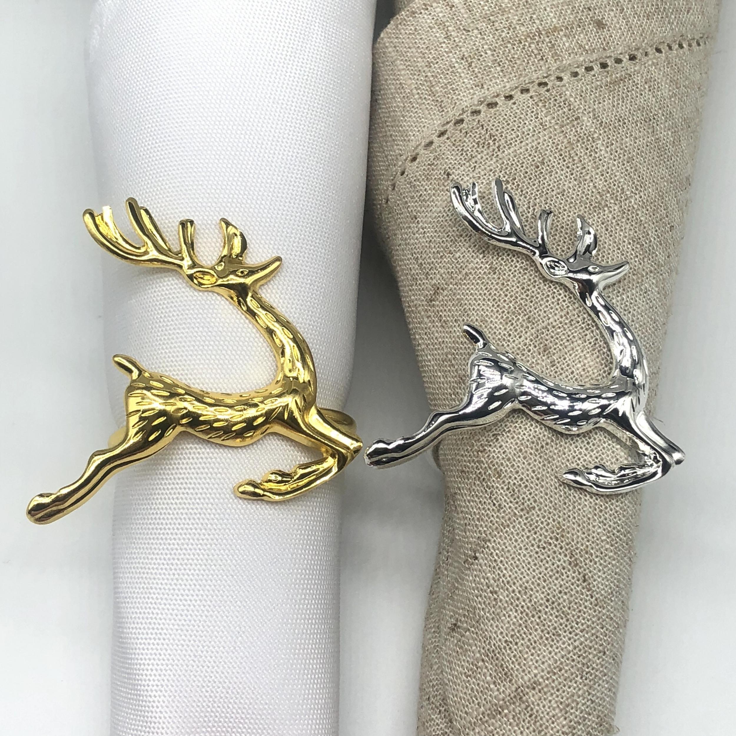 10pcs Napkin Ring Fawn Napkin Circle Christmas Gift Tableware