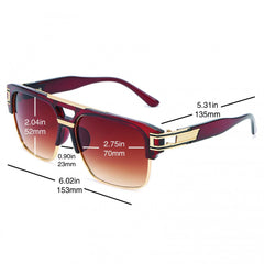 Gradient Lens Aviator Sunglasses UV400 Retro Eyewear