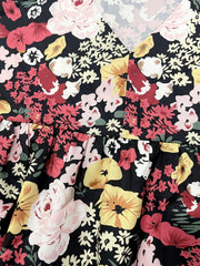 Floral Print V Neck Mini Dress