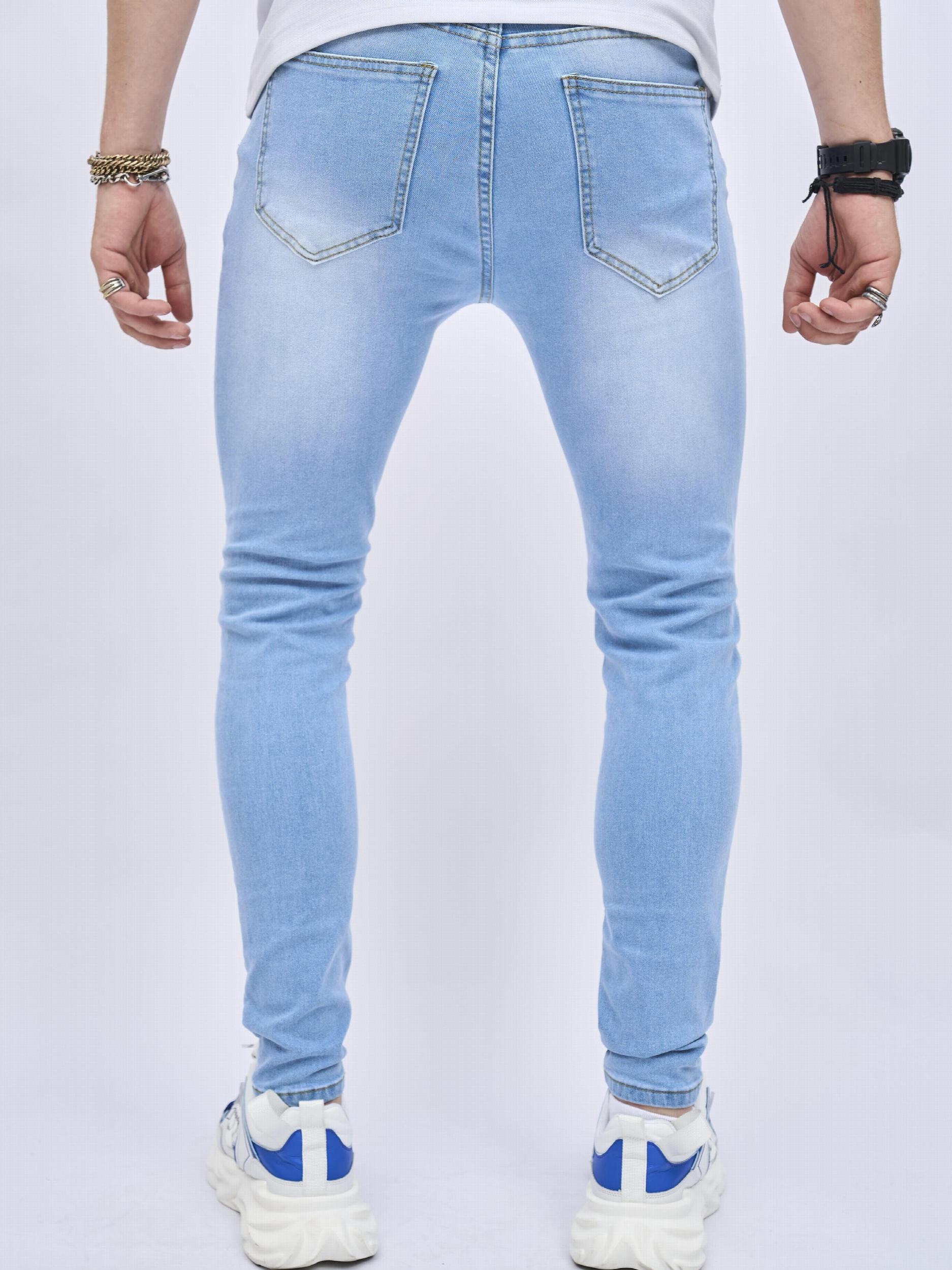 Distressed Knee Ripped Slim Fit Jeans