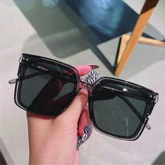 Square Sunglasses Rivet Decor Jelly Glasses UV400