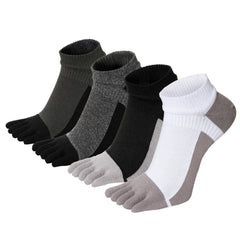 4 Pairs Toe Socks Ankle Cotton Low Cut Athletic Running Five