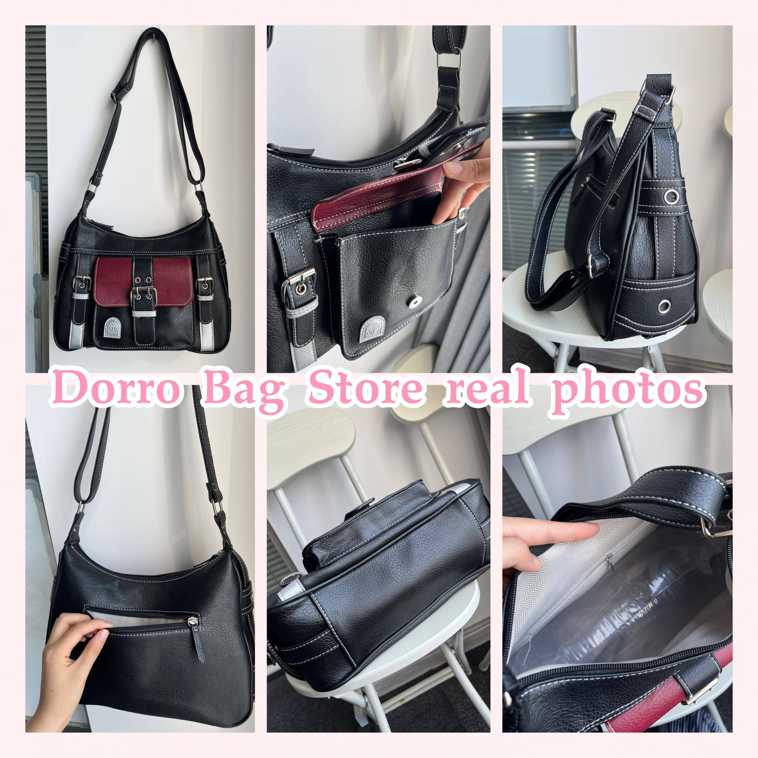 Y2k Girls Retro Shoulder Bags Contrast Women's Vintage Messenger Bag