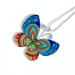 Red Butterfly Print Bohemian Hanging Ornament