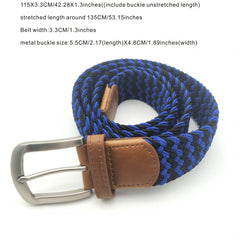 Men's Braided Elastic Belt Casual Decorative Accessories for Pants Jeans