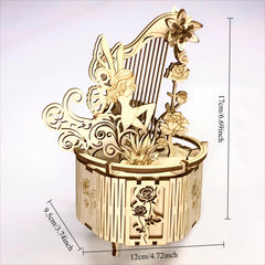 DIY Harp Music Box Science Puzzle for Mother's Birthday Gift