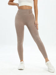 3pk High Waist Letter Print Yoga Leggings Butt Lifting Seamless Pants