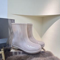 Women's Waterproof Medium Tube Rain Boots Solid Non slip Outdoor Rain Boots