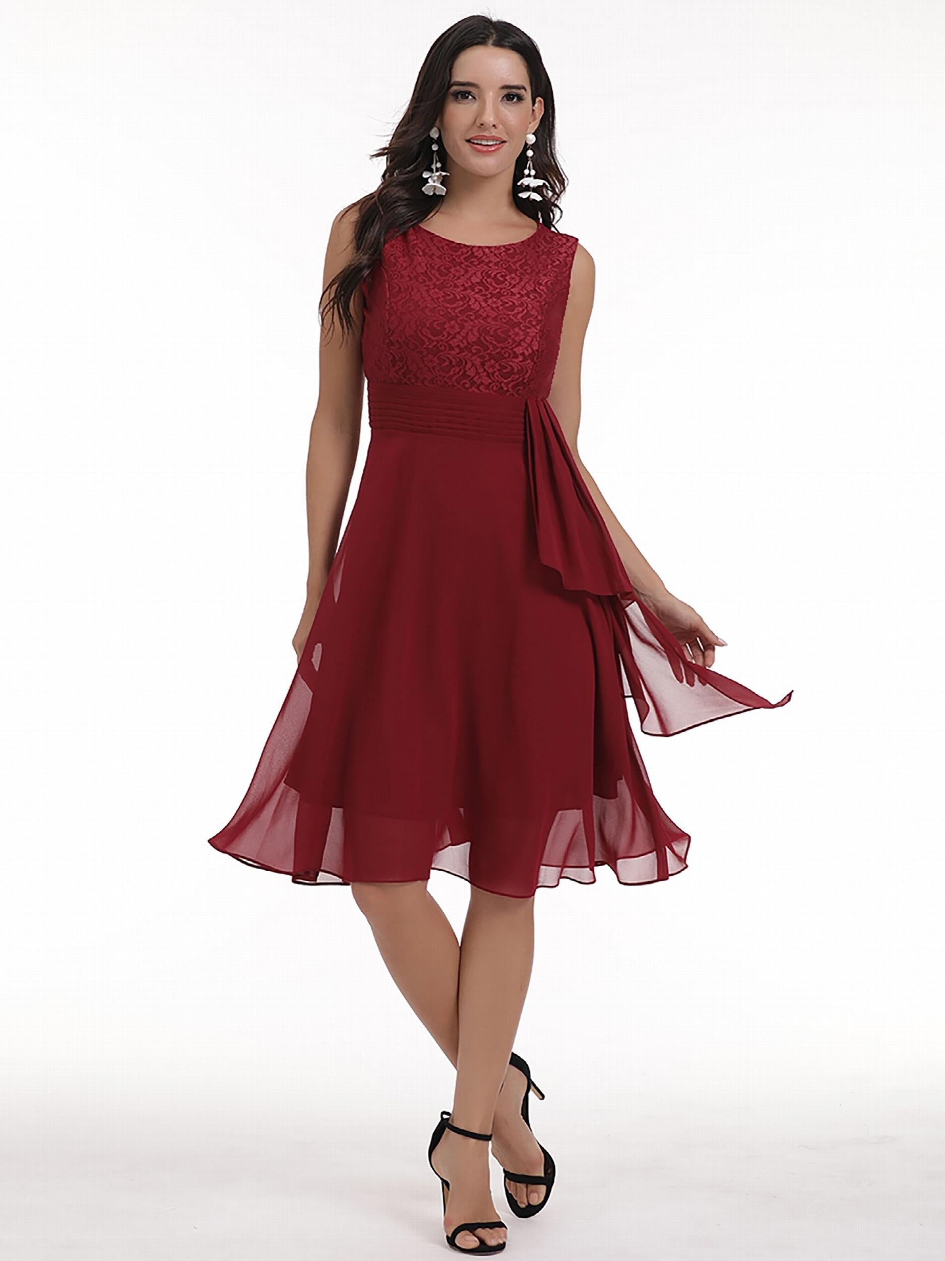 Women's Lace Chiffon Party Cocktail Dress