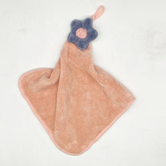 Flower Pattern Hanging Towel Thick Coral Fleece Soft Absorbent Towel