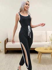 Sleeveless Lounge Jumpsuit Round Neck Women's Loungewear