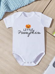 Baby LITTLE PUMPKIN Letter Print Halloween Romper
