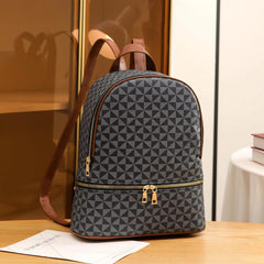 Vintage Argyle Print Backpack Classic Daypack Women's Casual Everyday Bag