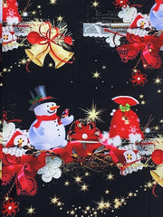 Christmas Casual Jumpsuit Women's Plus Graphic Print V Neck Wide Leg