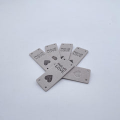 20pcs With Love WORDS Faux Suede Labels Faux Leather Labels