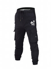 Cross Pattern Print Men's Cargo Pants