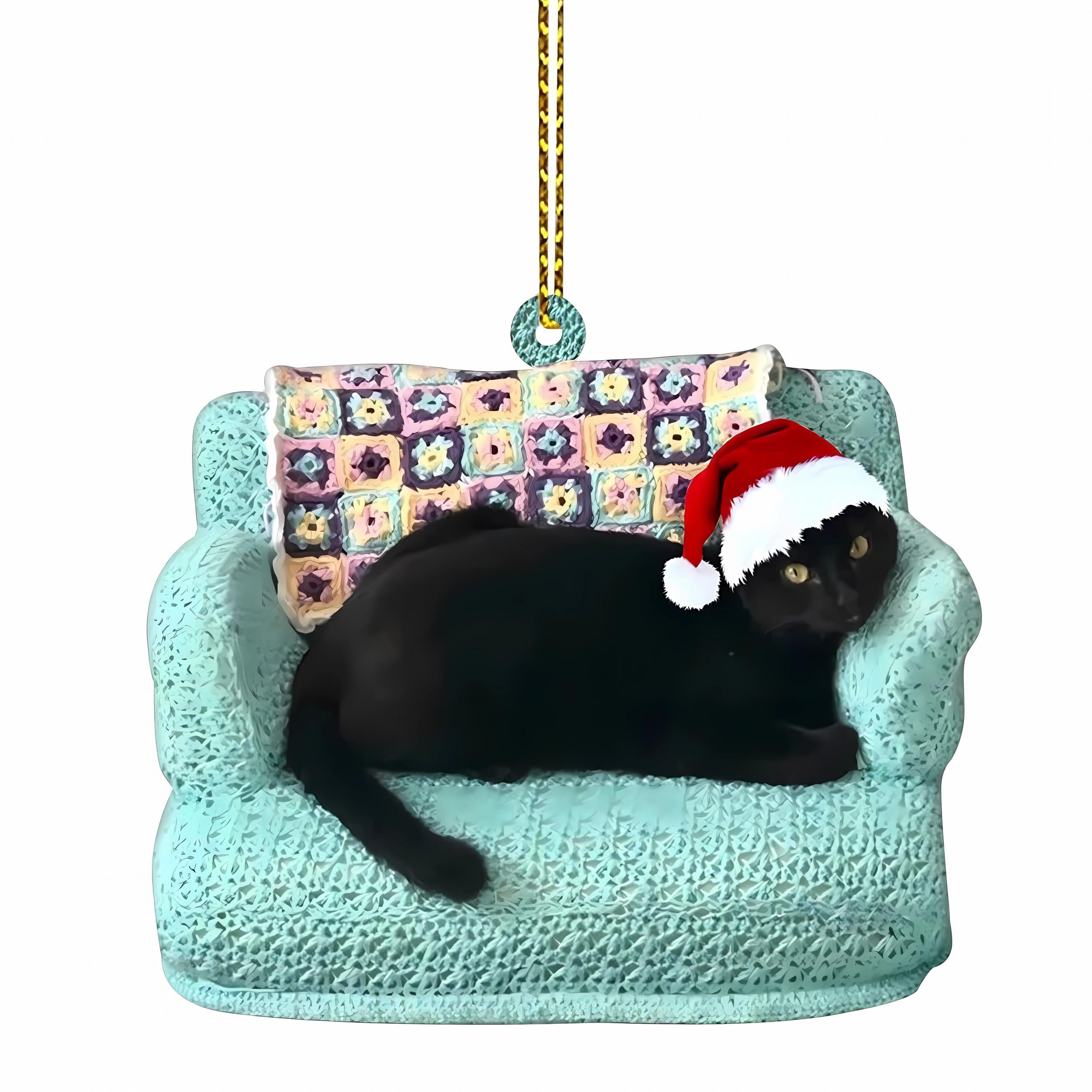 Christmas Cat Pendant Holiday Decor Cat Ornament Home Decoration