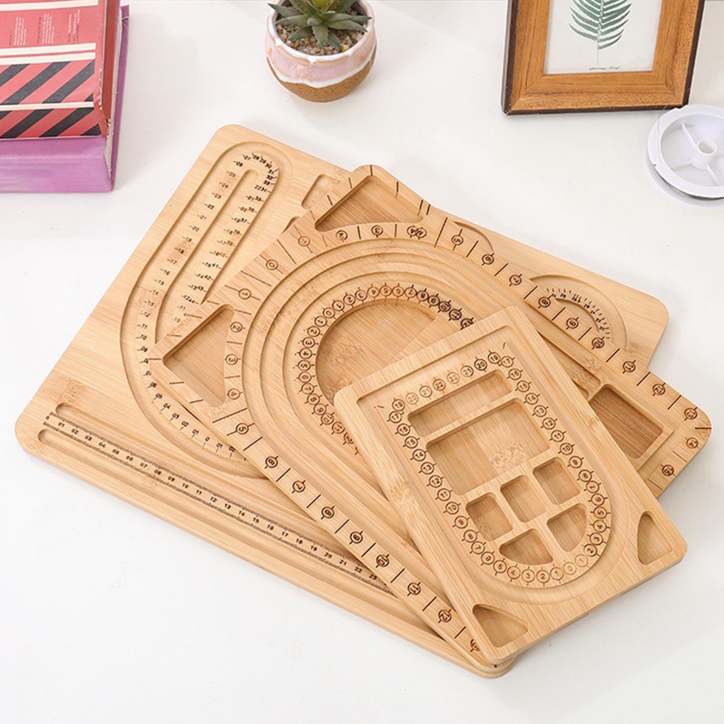 Hobbyworker Bamboo Beads Tray Bracelet Sizer Board for Jewelry Making