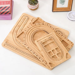 Hobbyworker Bamboo Beads Tray Bracelet Sizer Board for Jewelry Making
