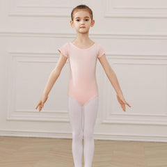 Short Sleeve Cotton Ballet Leotard for Girls