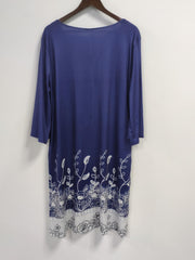 Women's Plus Floral Print Half Sleeve V Neck Casual Dress