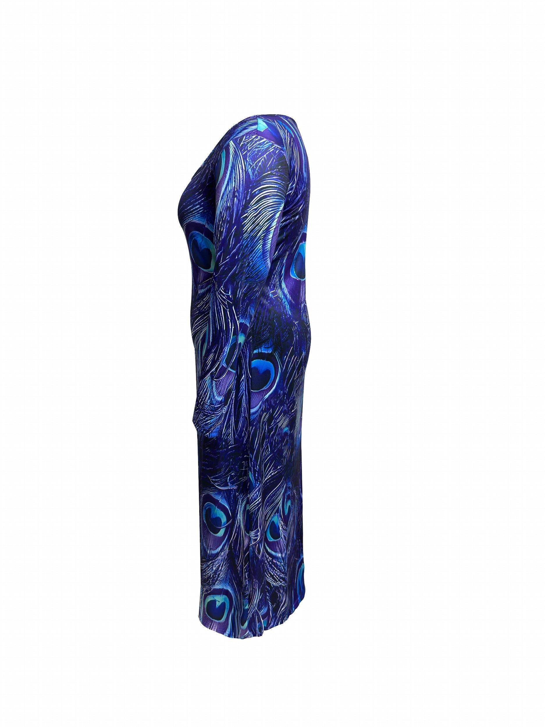 Women's Peacock Print Maxi Dress