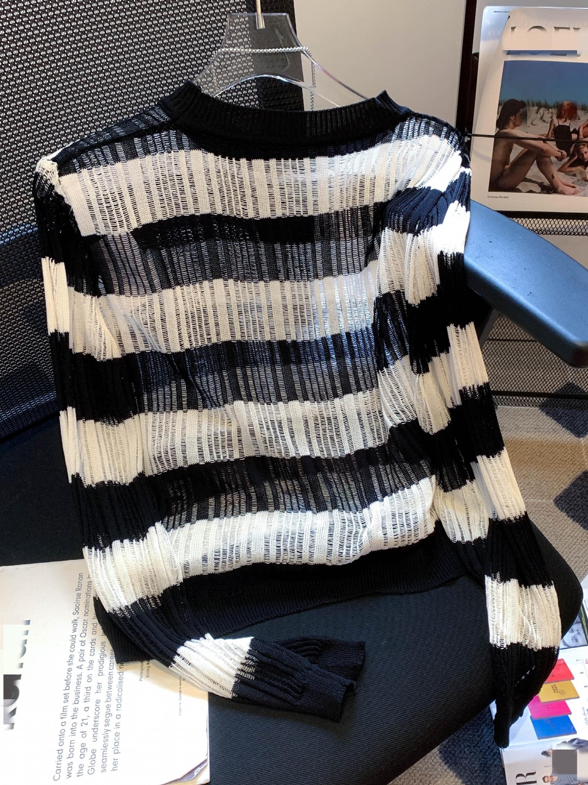Striped Crew Neck Sweater Long Sleeve for Women's Spring & Fall
