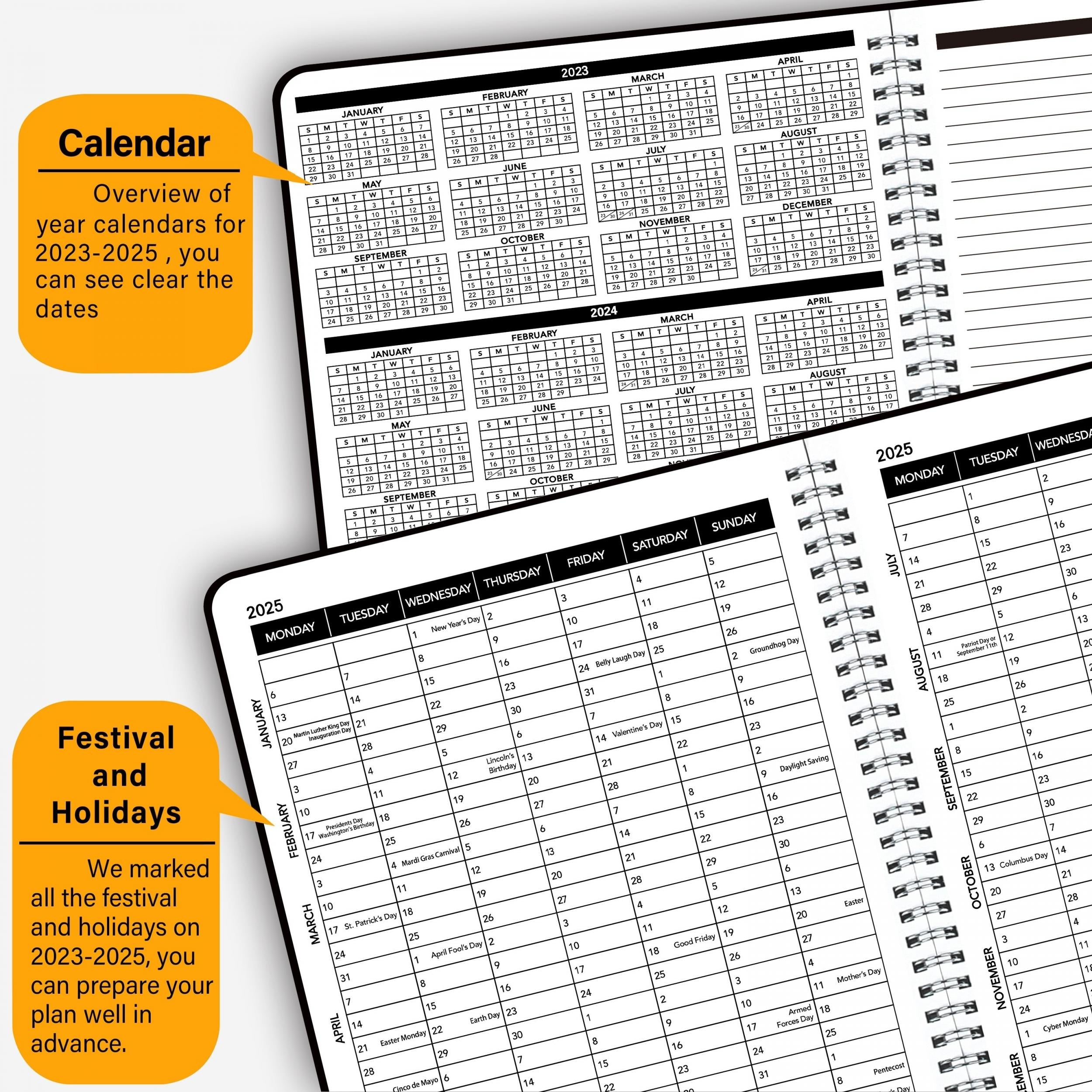 2022-2023 Planner July-June Monthly Weekly To Do List Notes Goals