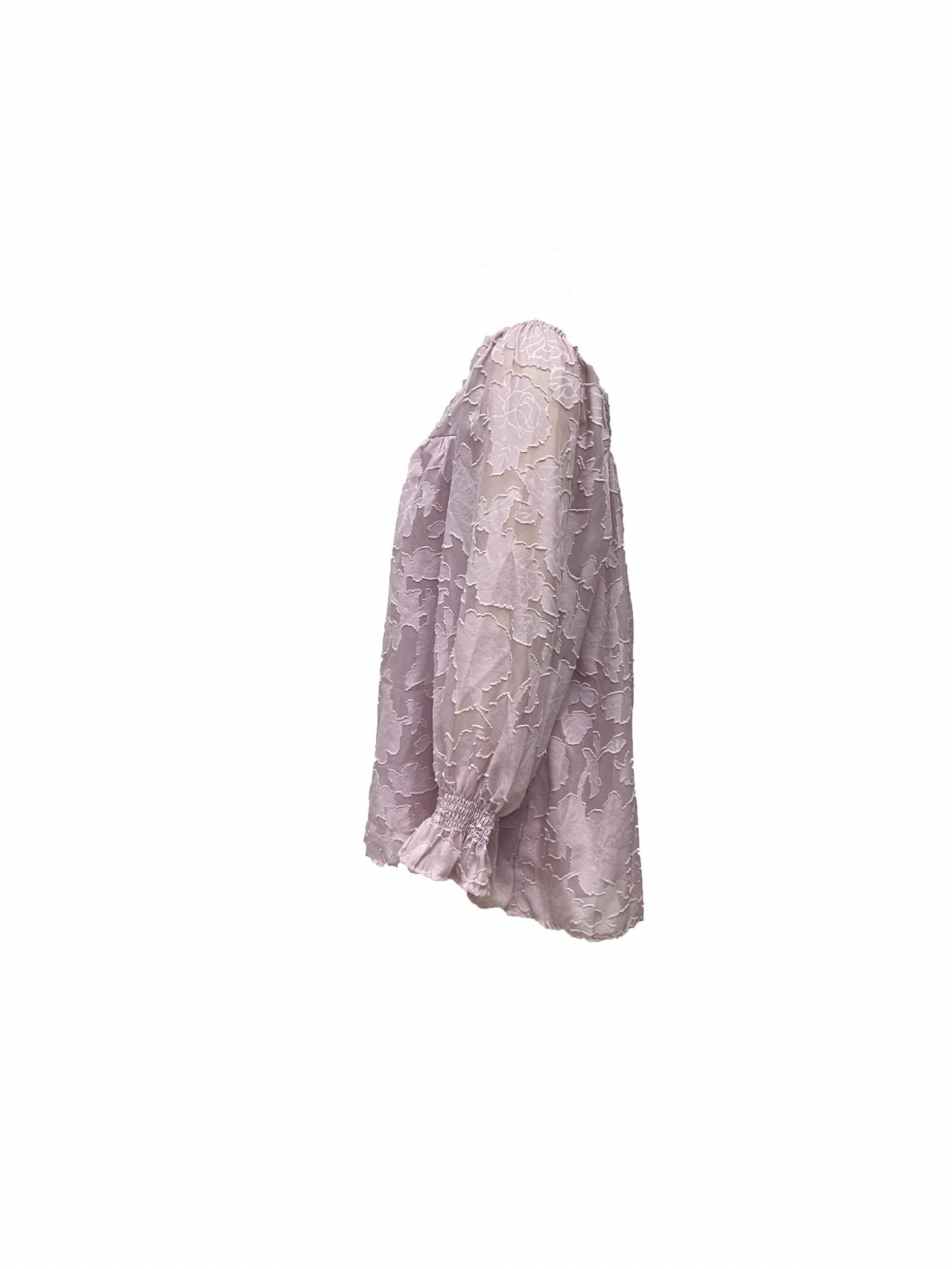 Boho Blouse Women's Plus Floral Print Flounce Sleeve Top