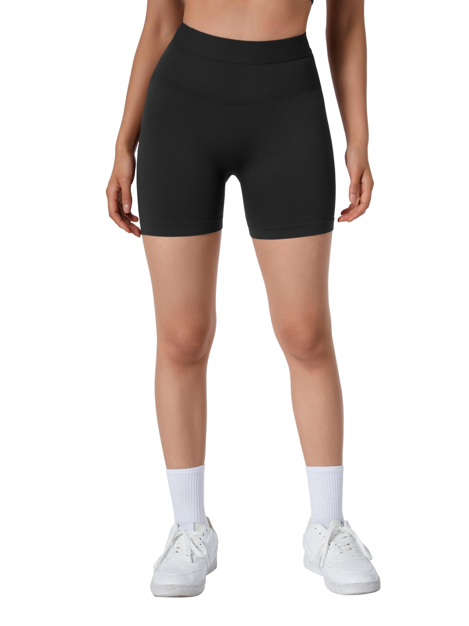 Solid Sports Fitness Shorts Women's High Waist Sports Tight Shorts